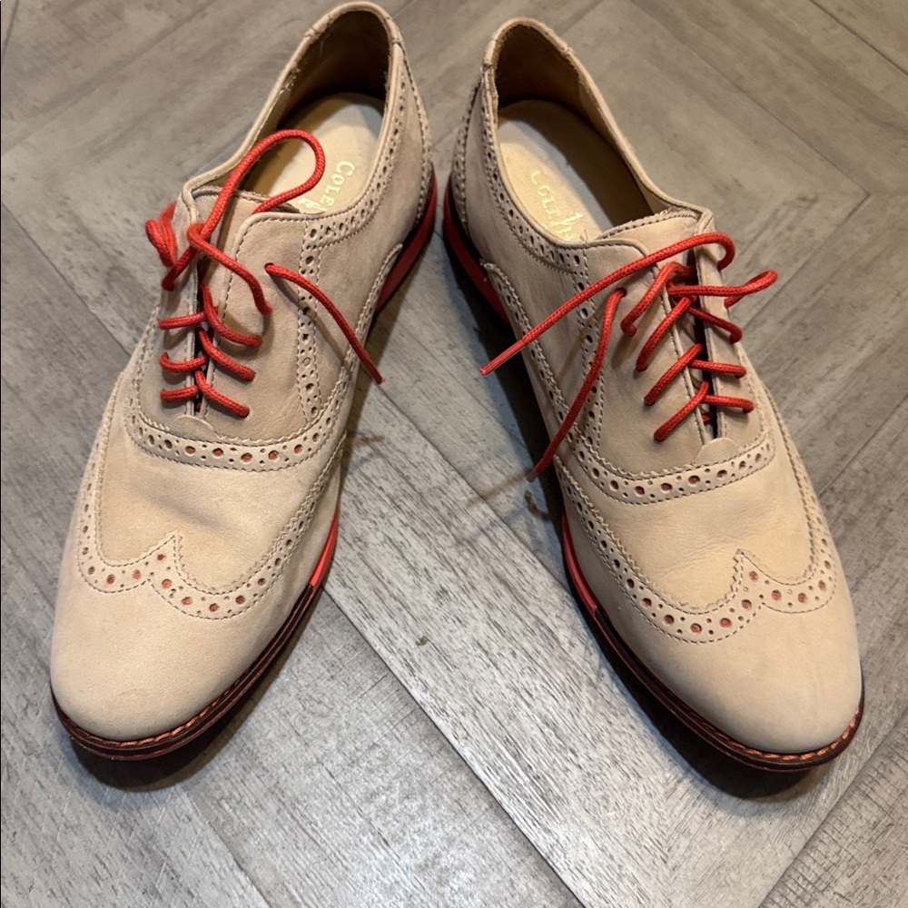 Cole Haan Beige and Red Women's Loafers